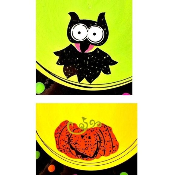 VTG Cracker Barrel Trick or Treat Snack Plates Halloween Owl Jack O Lantern READ - Picture 4 of 12